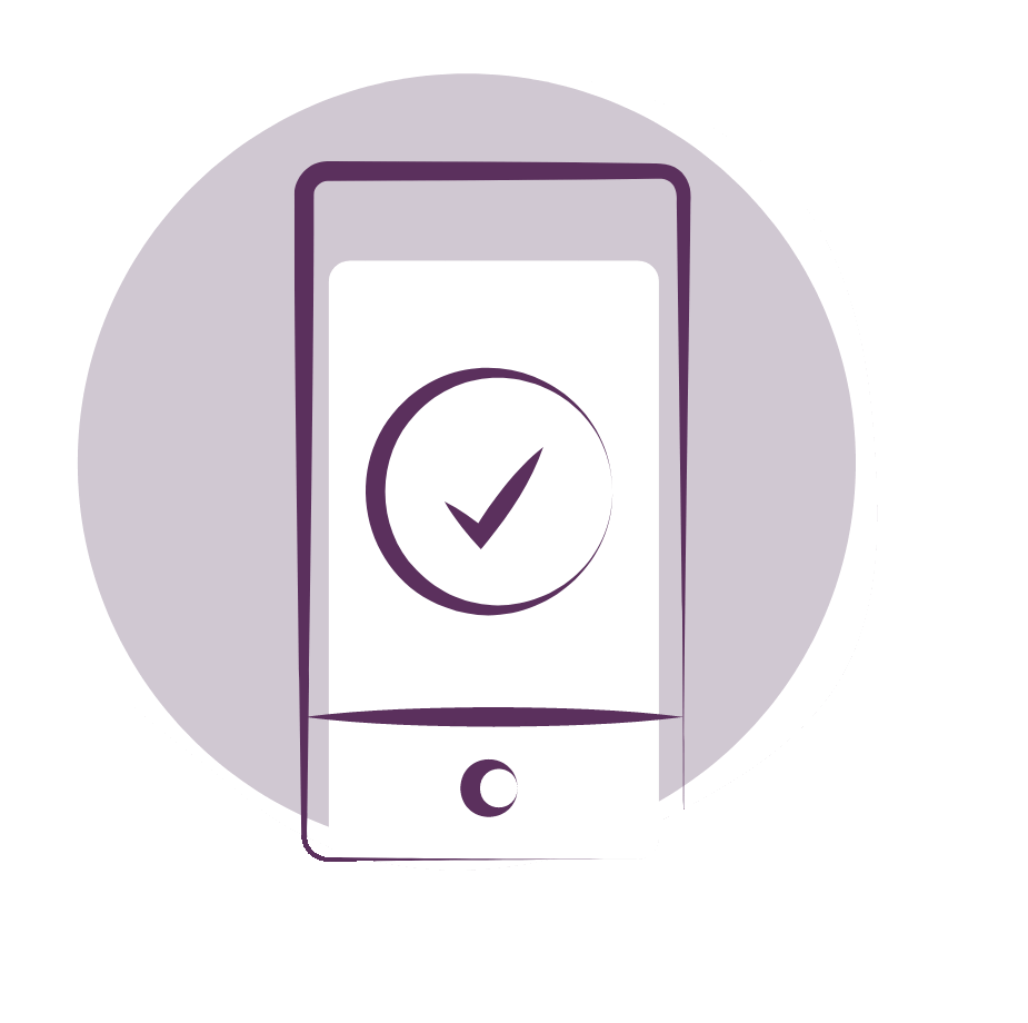 Checkmark on phone icon
